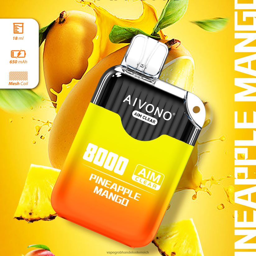 Aivono AIM CLEAR 8000 Ananas-Mango - F0TZ68209 Vape Großhandel Österreich