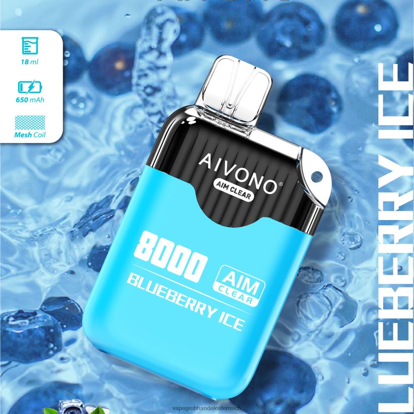Aivono AIM CLEAR 8000 Blaubeereis - F0TZ68206 Vape Großhändler