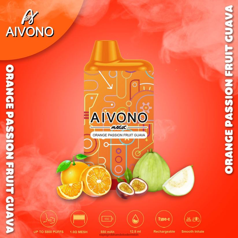 Aivono AIM MAGIC 5800 Mundbox-Zigarette Orange Passionsfrucht Guave - F0TZ6890 Vape Großhandel Preise