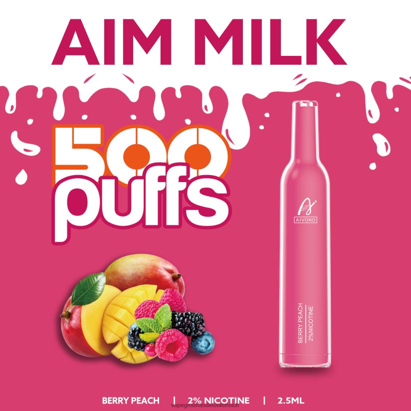 Aivono AIM MILK 500 Beerenpfirsich - F0TZ68273 Vape Großhandel Österreich