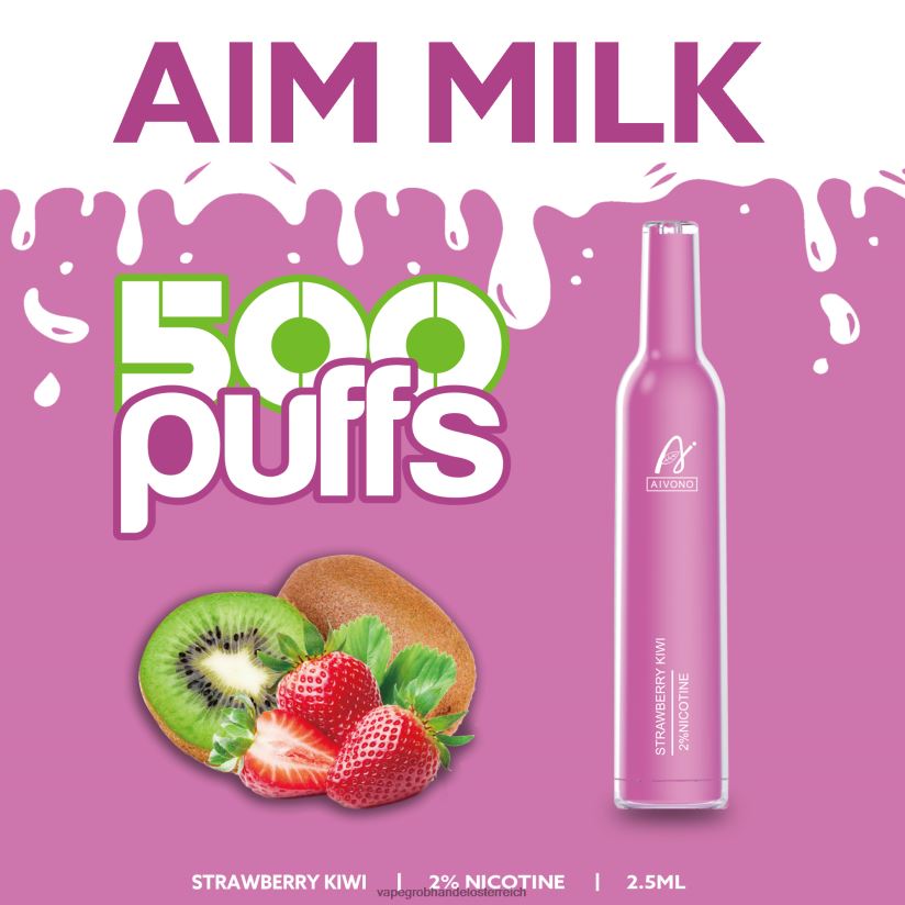 Aivono AIM MILK 500 Erdbeer-Kiwi - F0TZ68271 Einweg Vape Österreich