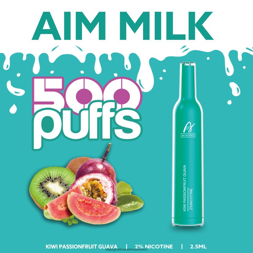 Aivono AIM MILK 500 Kiwi, Passionsfrucht, Guave - F0TZ68272 Vape Österreich Preis
