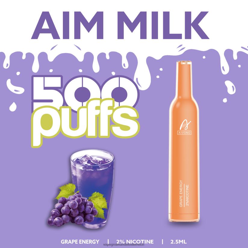 Aivono AIM MILK 500 Traubenenergie - F0TZ68265 Vape Großhandel Österreich