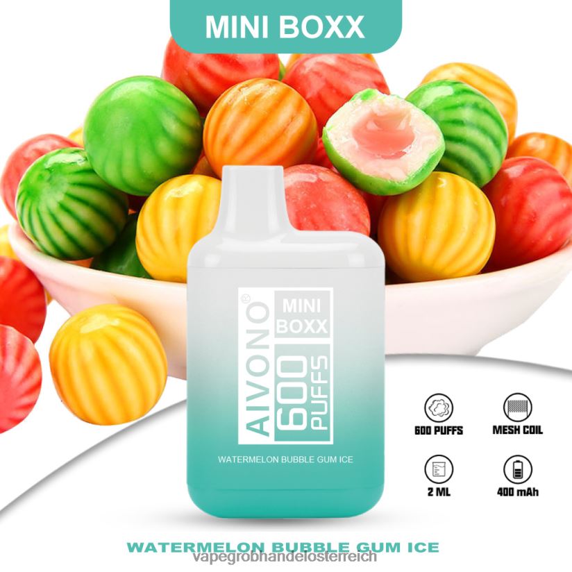 Aivono AIM MINI BOXX 600 Wassermelonen-Kaugummieis - F0TZ68235 Vape Kaufen Linz