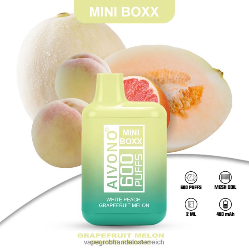 Aivono AIM MINI BOXX 600 weiße Pfirsich-Grapefruitmelone - F0TZ68241 Vape Großhandel Österreich