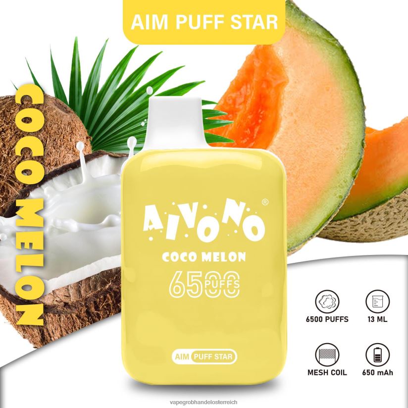 Aivono AIM PUFF STAR 6500 Kokomelone - F0TZ68297 Vape Großhandel Österreich