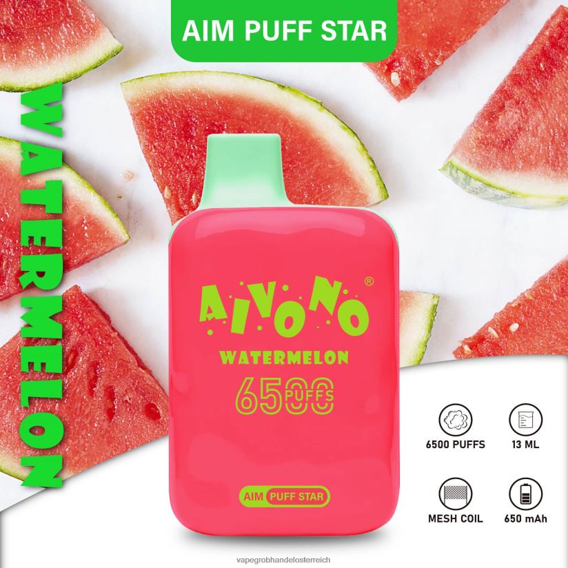 Aivono AIM PUFF STAR 6500 Wassermelone - F0TZ68291 Vape Kaufen Linz
