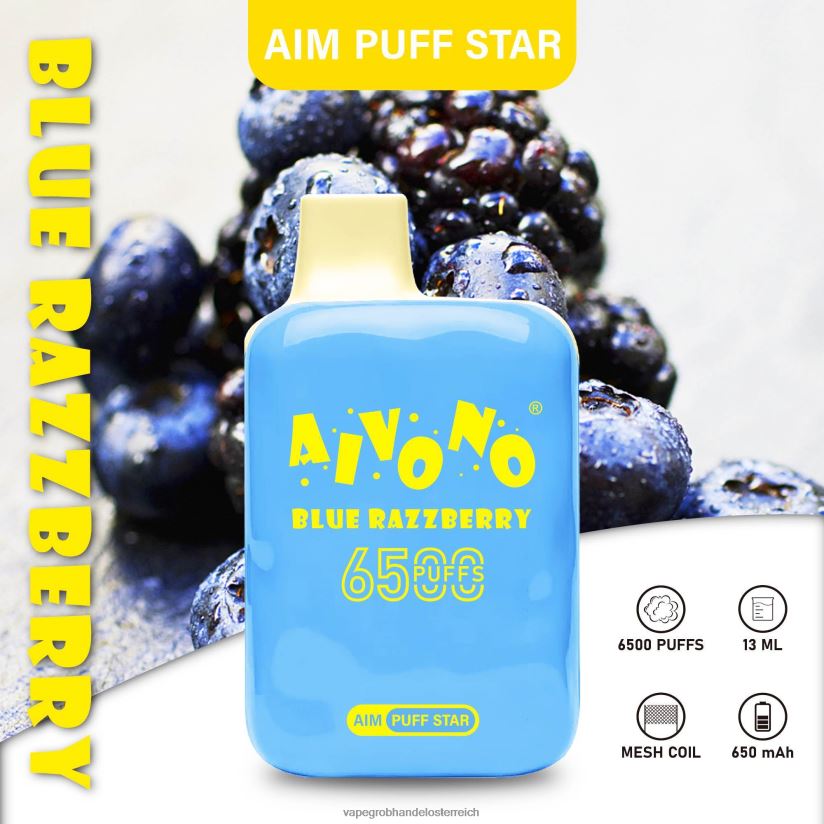Aivono AIM PUFF STAR 6500 blaue Himbeere - F0TZ68292 Vape Kaufen Graz