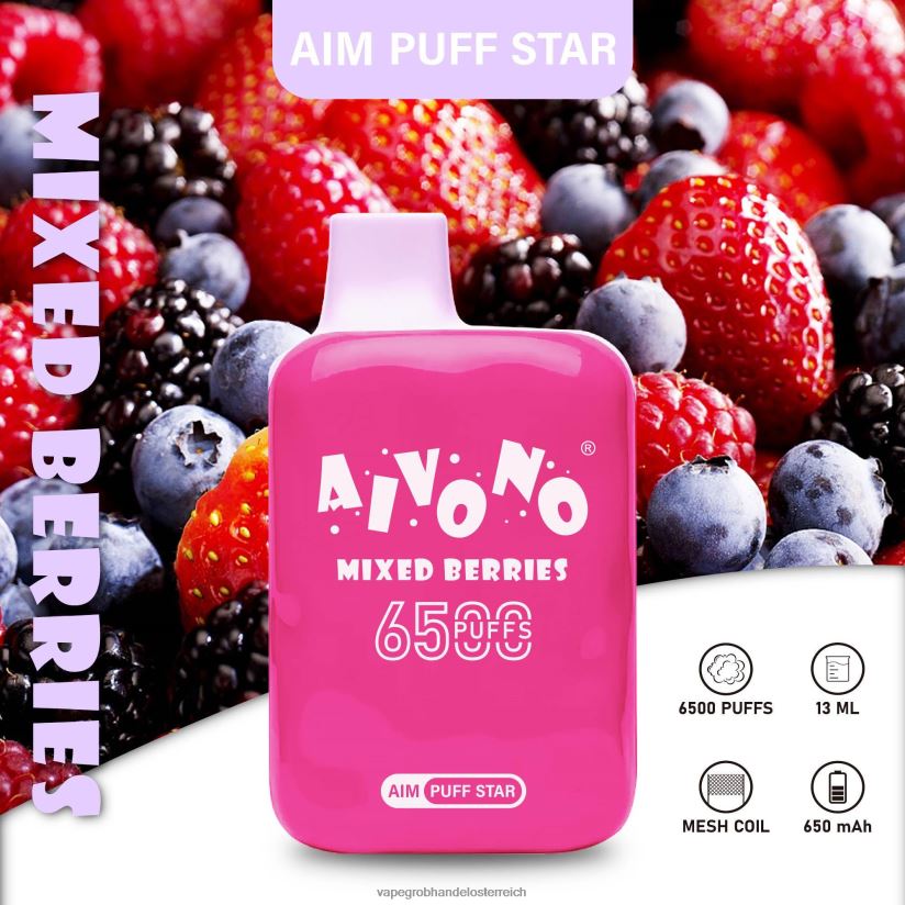 Aivono AIM PUFF STAR 6500 gemischte Beeren - F0TZ68290 Vape Großhandel Preise
