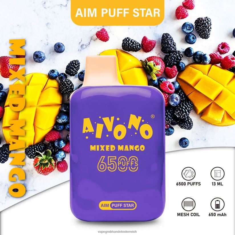 Aivono AIM PUFF STAR 6500 gemischte Mango - F0TZ68296 Vape Österreich Preis