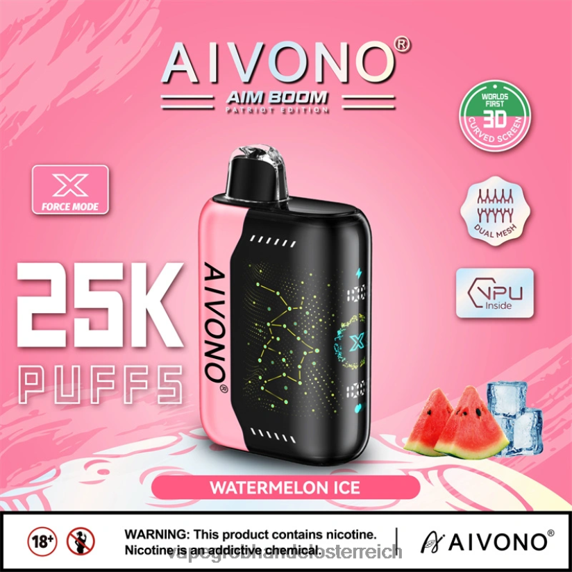 Aivono AIM BOOM 25000 Wassermeloneneis - F0TZ68353 Vape Großhandel Österreich