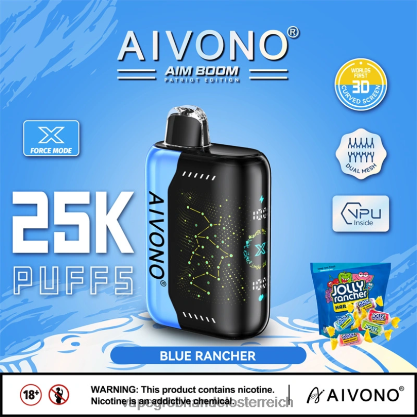 Aivono AIM BOOM 25000 blauer Rancher - F0TZ68344 Vape Österreich Preis