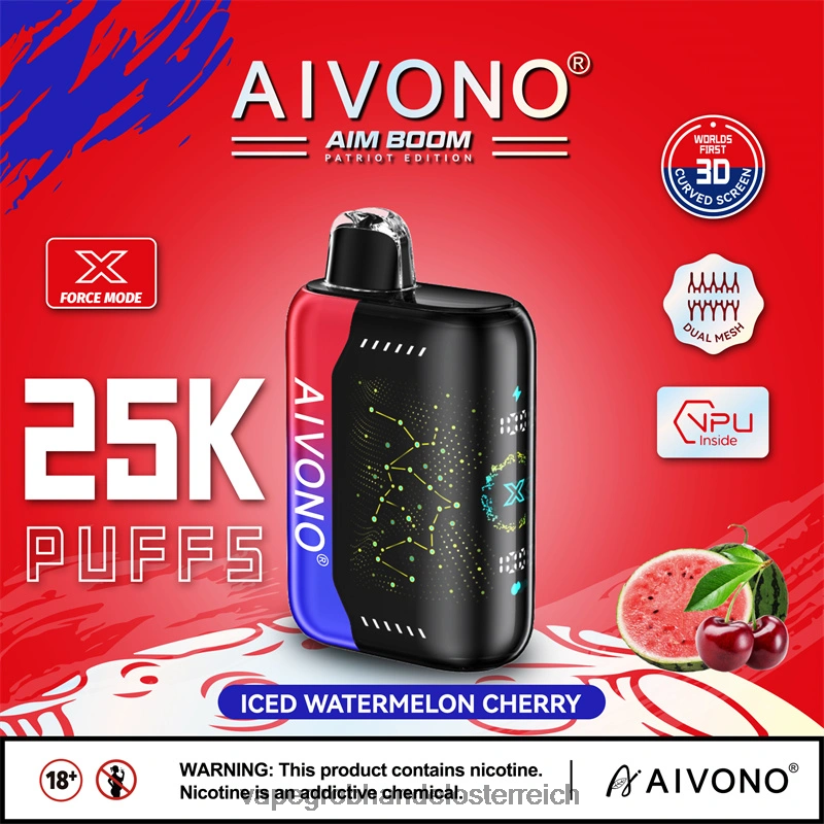 Aivono AIM BOOM 25000 eisgekühlte Wassermelonenkirsche - F0TZ68347 Vape Kaufen Linz