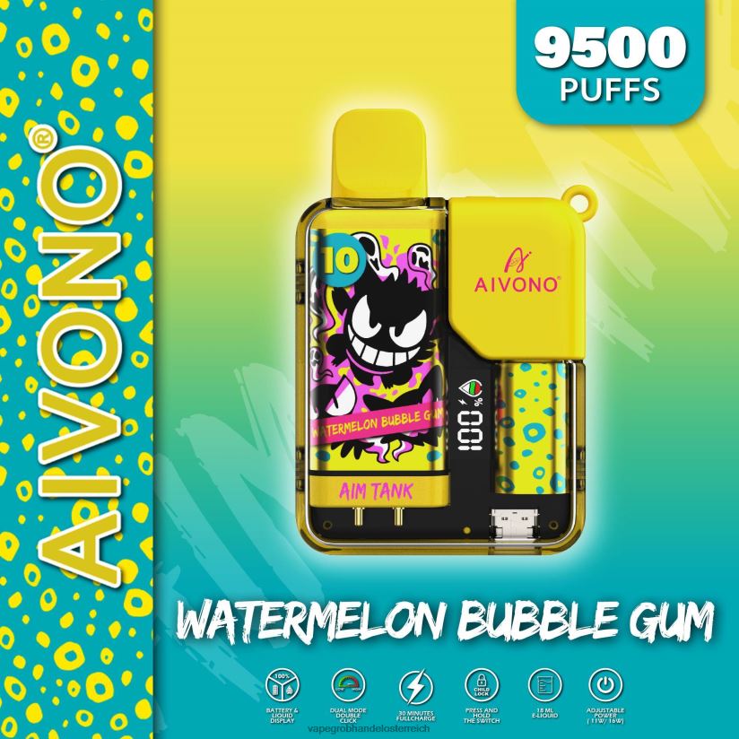 Aivono AIM TANK 9500 Wassermelonen-Kaugummi - F0TZ6844 Vape Kaufen Graz