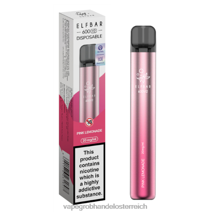 Vape Großhandel Preise rosa Limonade 4FVXR292 ELFBAR 600V2 20 mg