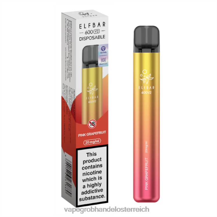 Vape Großhandel Österreich rosa Grapefruit 4FVXR291 ELFBAR 600V2 20 mg
