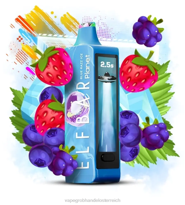 Elf Bar Planet 25000 - 240615 blaues Razz-Eis Einweg Vape Österreich