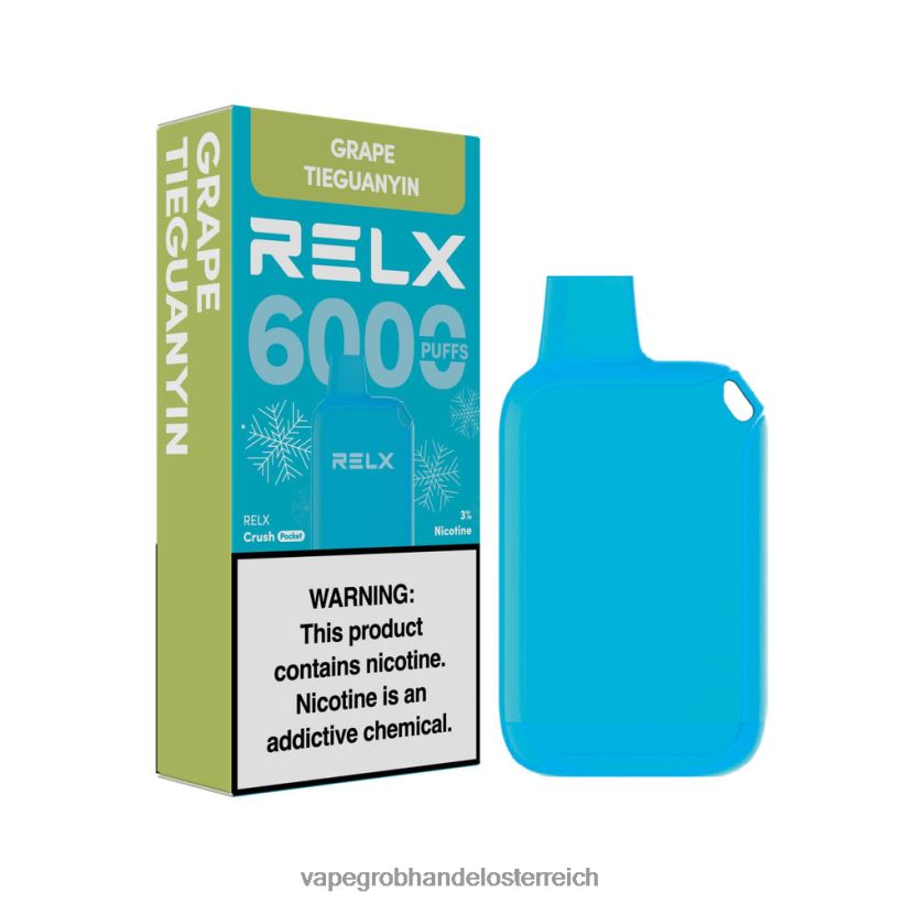 Vape Großhandel Preise 8B66T818 - Traube Tieguanyin RELX Crush Pocket 6000 eisig
