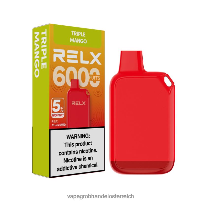 Vape Großhandel Preise 8B66T826 - dreifache Mango RELX Crush Pocket 6000 5 % hohe Nic