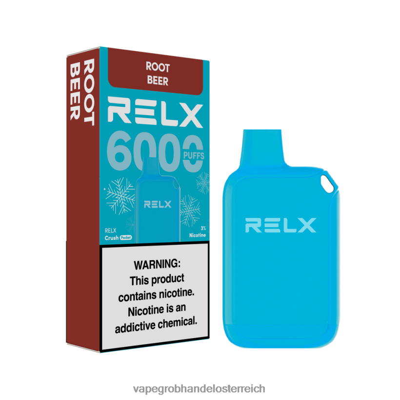 Vape Kaufen Graz 8B66T820 - Wurzelbier RELX Crush Pocket 6000 eisig