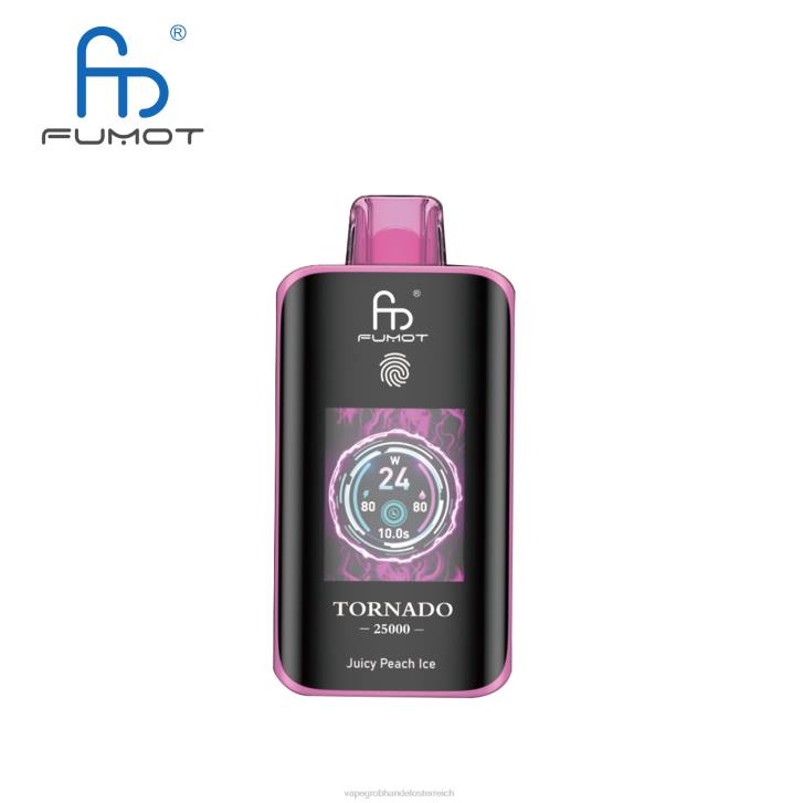Vape Wholesale Supplier T4VH7 saftiges Pfirsicheis - Fumot Tornado 25000 Einweg-Vaporizer