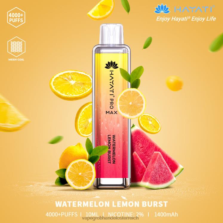 Vape Großhandel Preise Wassermelone, Zitrone, geplatzt 4FVXR182 Hayati Pro Max 4000