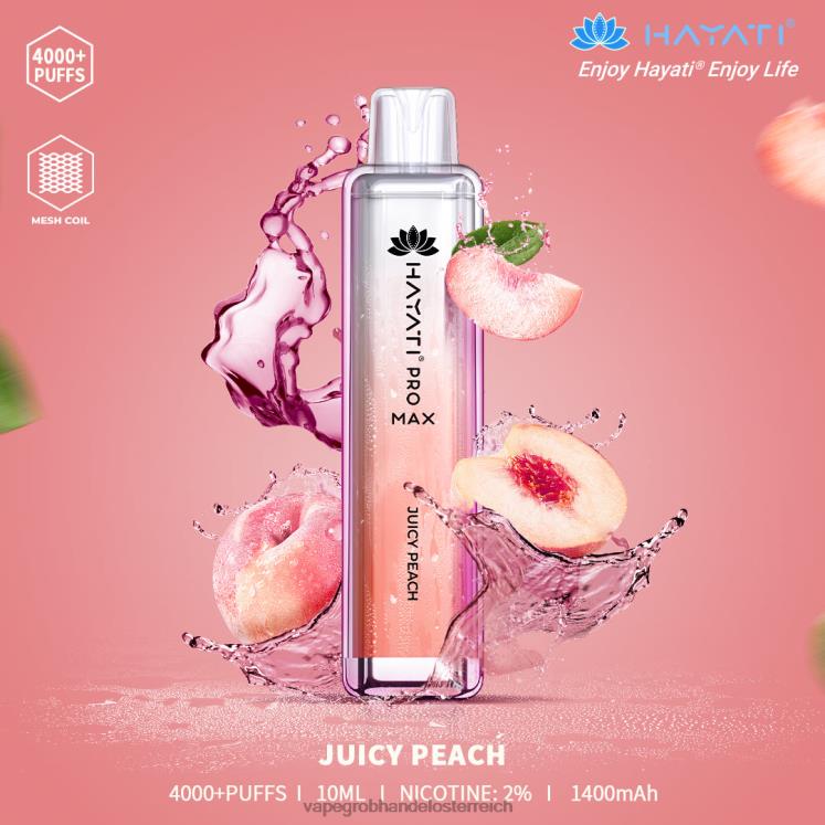 Vape Großhandel Preise saftiger Pfirsich 4FVXR162 Hayati Pro Max 4000