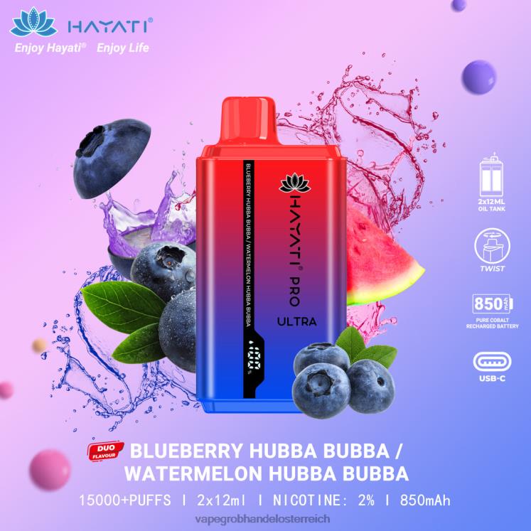 Vape Großhandel Preise Blaubeer-Hubba-Bubba/Wassermelonen-Hubba-Bubba 4FVXR222 Hayati Pro Ultra