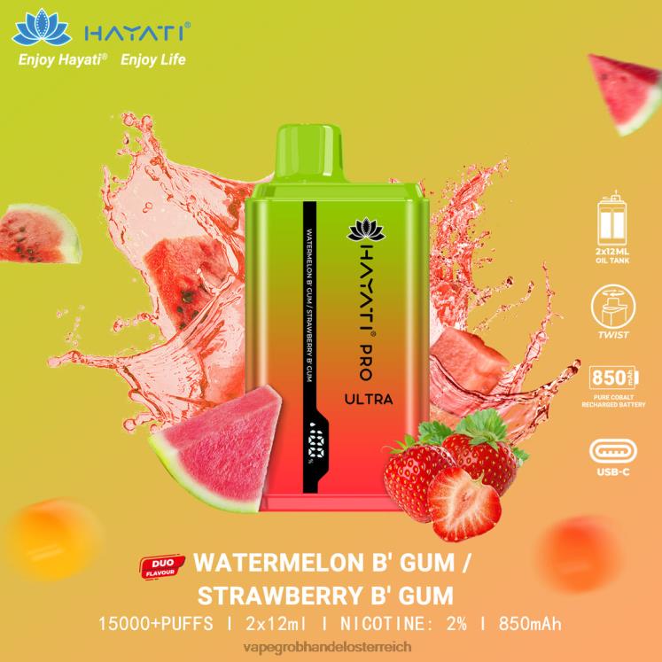 Vape Großhandel Preise Wassermelonen-Kaugummi/Erdbeer-Kaugummi 4FVXR232 Hayati Pro Ultra