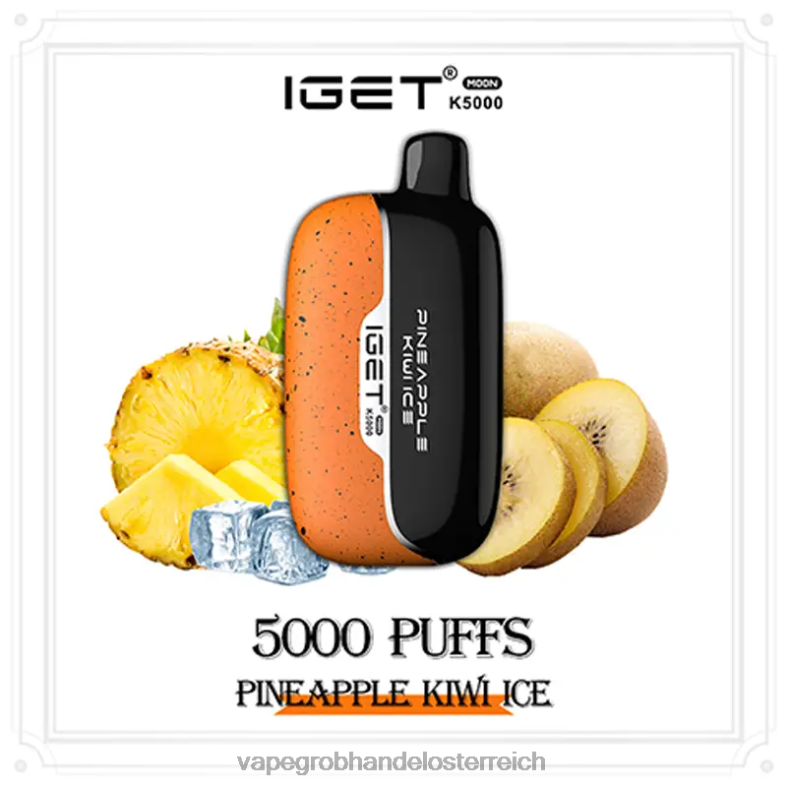 Einweg Vape Österreich P68LF14 Ananas-Kiwi-Eis IGET Moon k5000