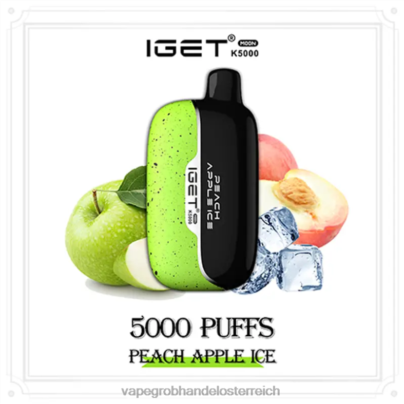Einweg Vape Österreich P68LF7 Pfirsich-Apfel-Eis IGET Moon k5000