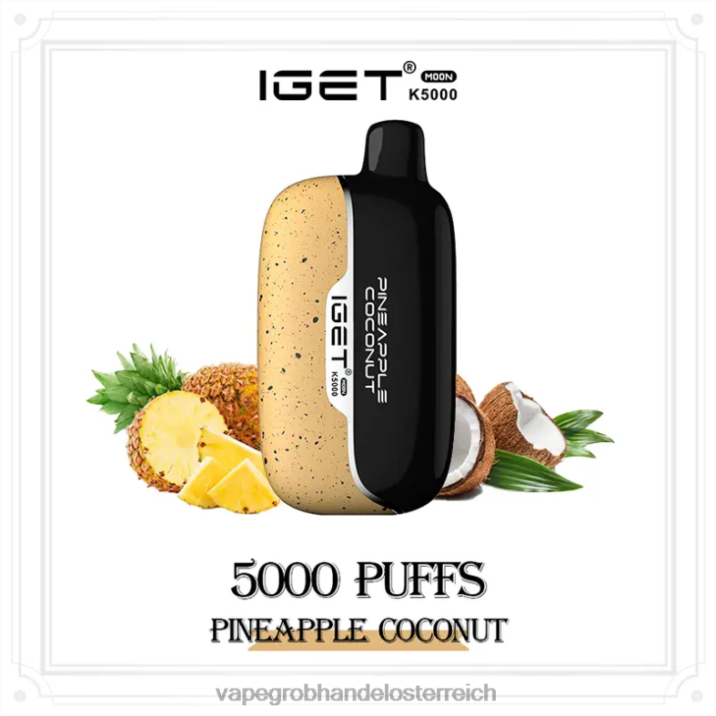 Vape Großhandel Preise P68LF16 Ananas-Kokosnuss IGET Moon k5000