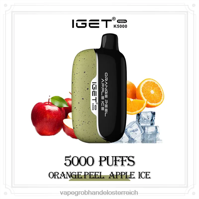 Vape Großhandel Österreich P68LF15 Orangenschalen-Apfel-Eis IGET Moon k5000