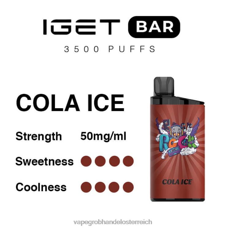 Vape Großhändler Cola-Eis 4FVXR96 IGET BAR 3500 5 % Nikotin