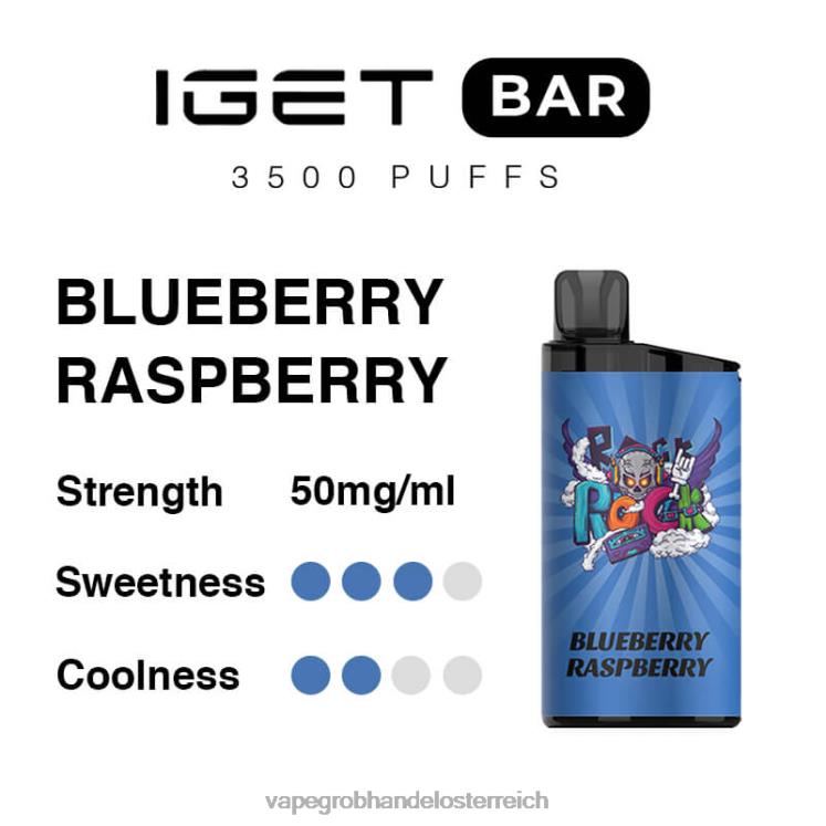 Vape Großhandel Preise Blaubeer-Himbeere 4FVXR92 IGET BAR 3500 5 % Nikotin