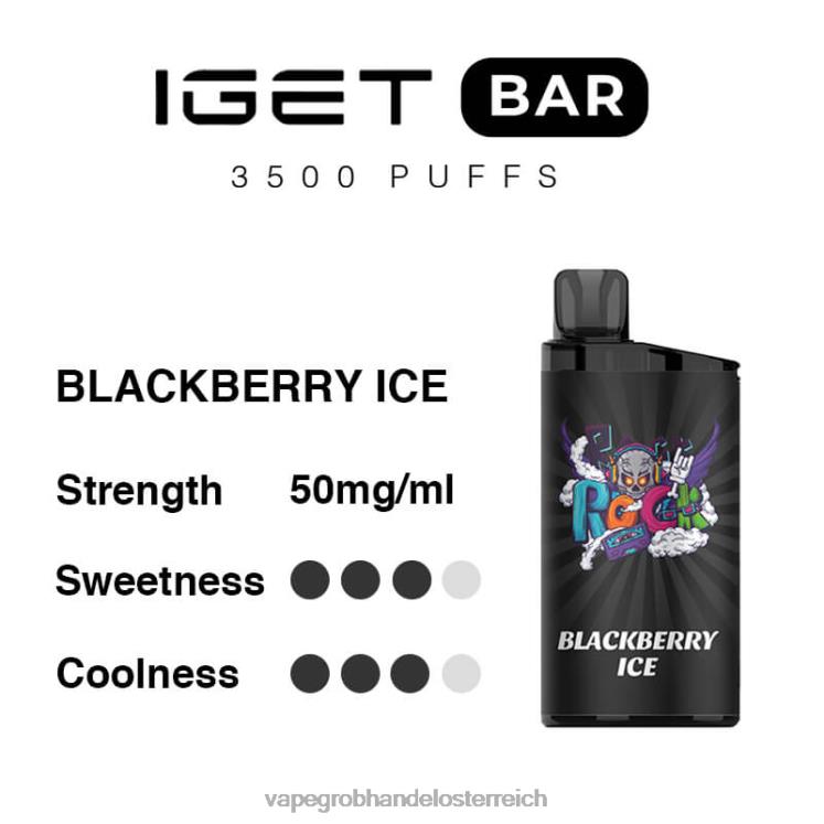 Vape Großhandel Österreich Brombeereis 4FVXR91 IGET BAR 3500 5 % Nikotin