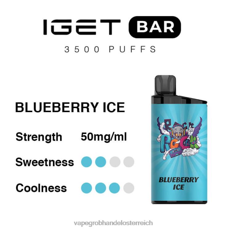 Vape Österreich Preis Blaubeereis 4FVXR98 IGET BAR 3500 5 % Nikotin