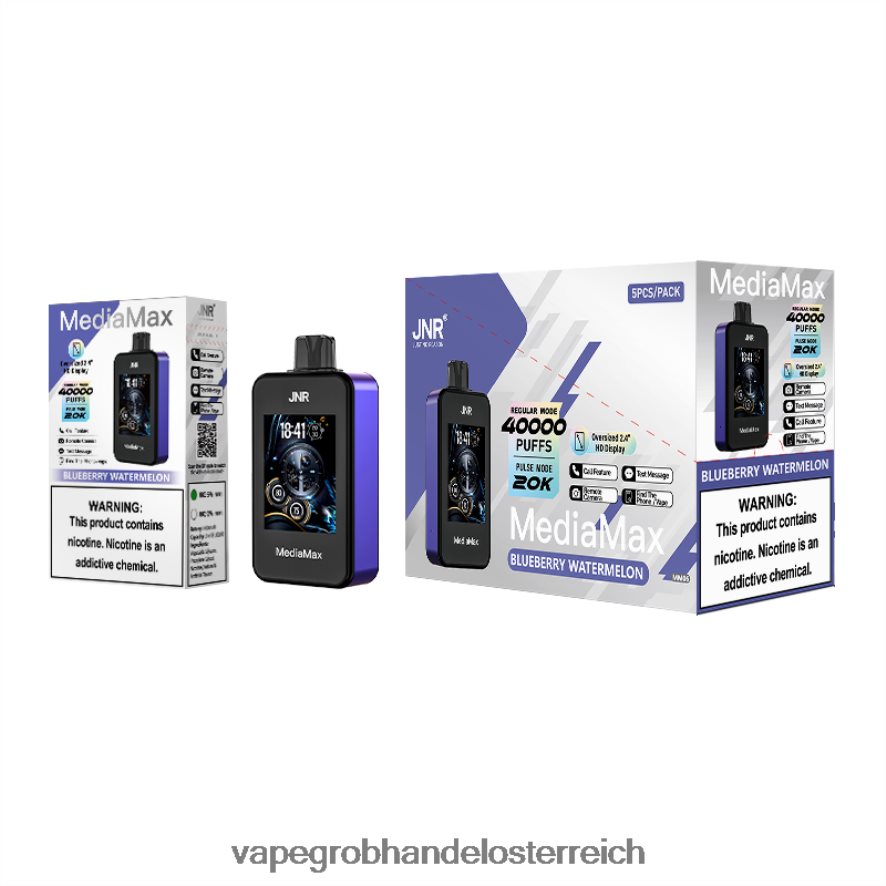 JNR MediaMax 40.000 Puff Blaubeer-Wassermelone V4BHF12 Vape Großhandel Preise