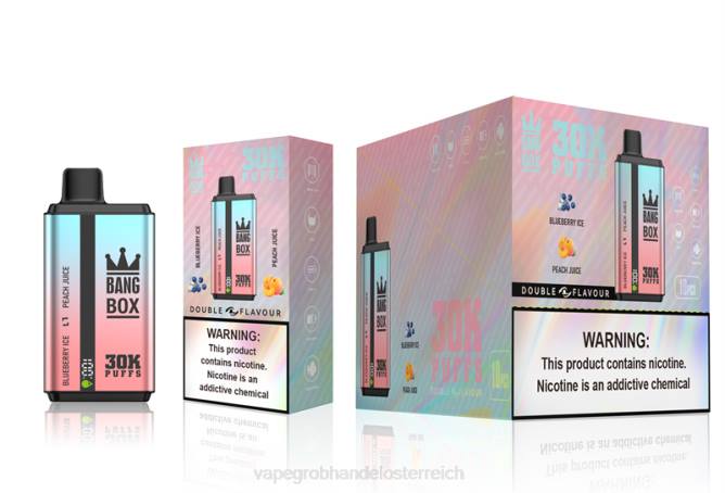 Bang Box 30.000 Züge, zwei Geschmacksrichtungen NT2863 - Vape Wien Blaubeereis und Pfirsichsaft