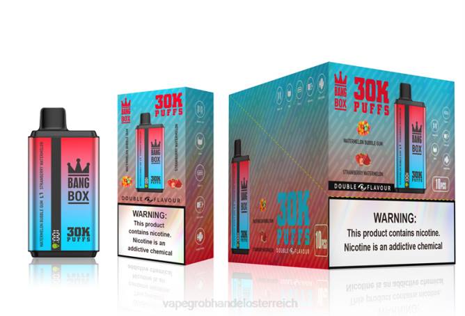 Bang Box 30.000 Züge, zwei Geschmacksrichtungen NT2868 - Vape Großhandel Preise Wassermelonen-Kaugummi und Erdbeer-Wassermelone