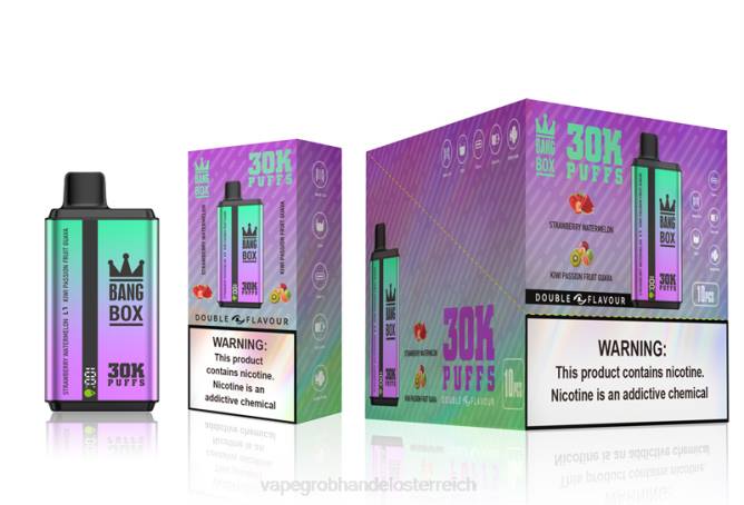 Bang Box 30.000 Züge, zwei Geschmacksrichtungen NT2870 - Vape Großhändler Erdbeere, Wassermelone und Kiwi, Passionsfrucht, Guave
