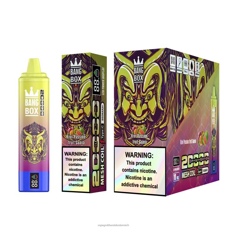 Einweg Vape Österreich Kiwi, Passionsfrucht, Guave 4FVXR127 Bang Box 20000