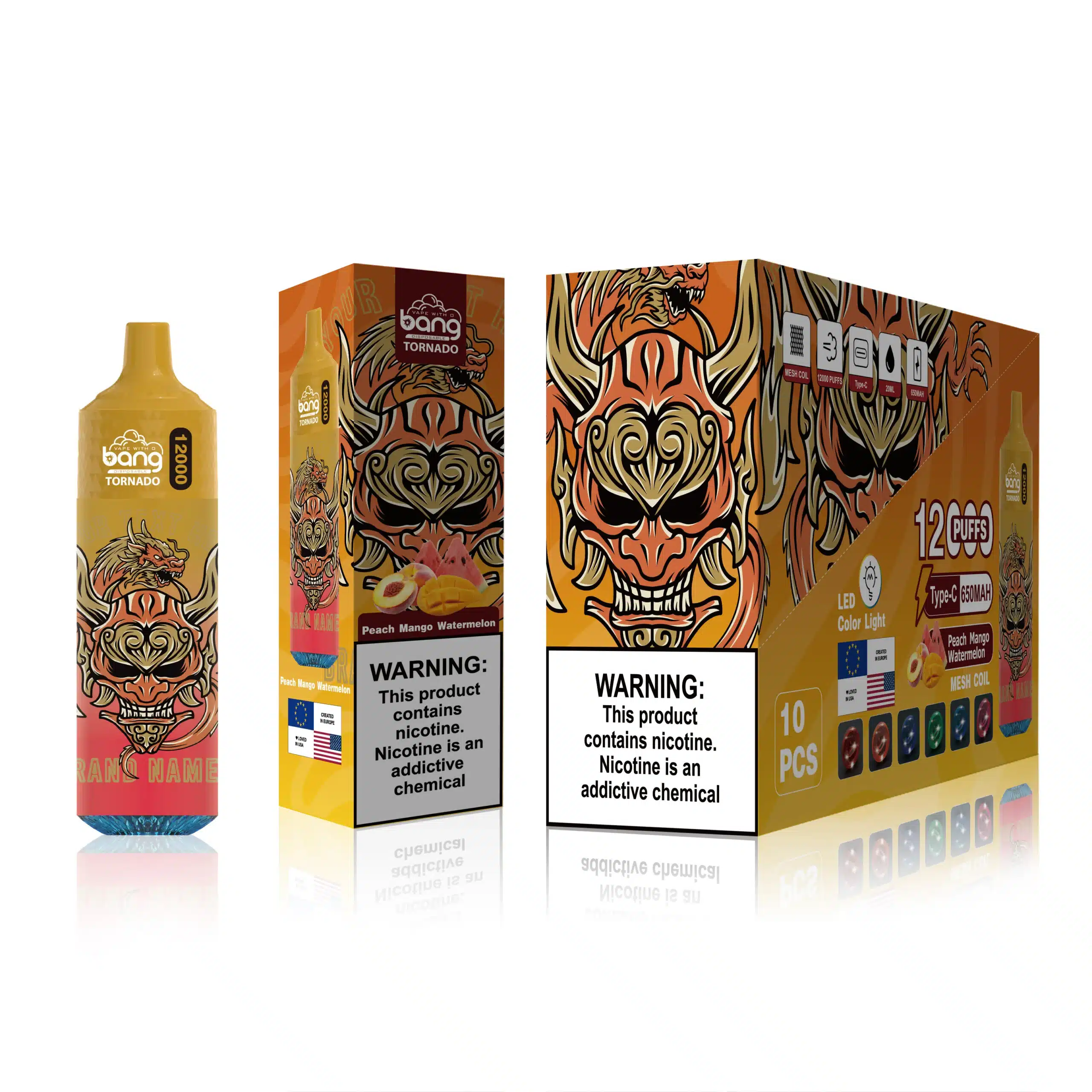 Vape Kaufen Graz Pfirsich-Mango-Wassermelone 4FVXR124 Bang Box 12000 Züge
