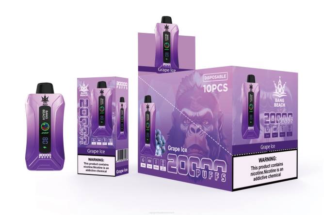 Bang Beach 20000 Züge Smart Screen Vape NT2810 - Vape Großhändler Traubeneis