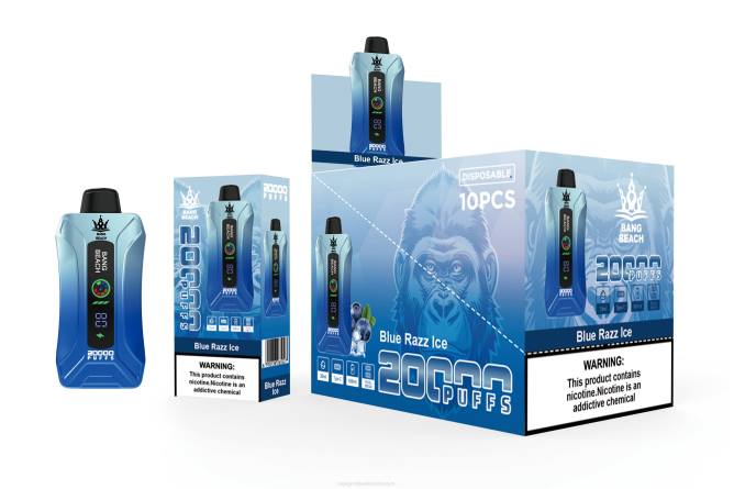 Bang Beach 20000 Züge Smart Screen Vape NT2811 - Einweg Vape Österreich blaues Razz-Eis