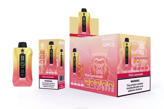 Bang Beach 20000 Züge Smart Screen Vape NT284 - Vape Großhändler rosa Limonade
