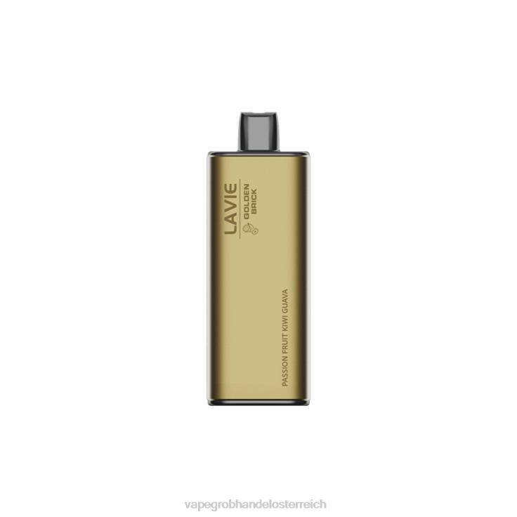 LAVIE GOLDEN BRICK 10000 Züge 4T4XL63 | Einweg Vape Österreich Passionsfrucht-Kiwi-Guave