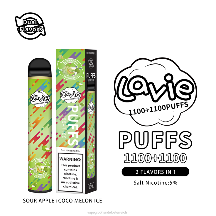 saures apfel-/kokosmeloneneis