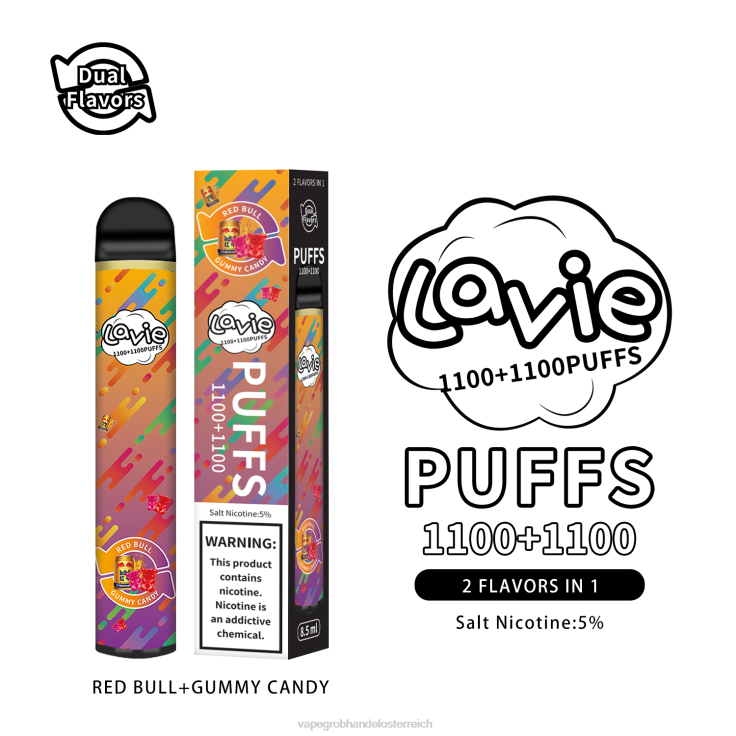 LAVIE BAR Switch 2200 Züge 4T4XL299 | Vape Kaufen Linz Red Bull/Gummibonbons