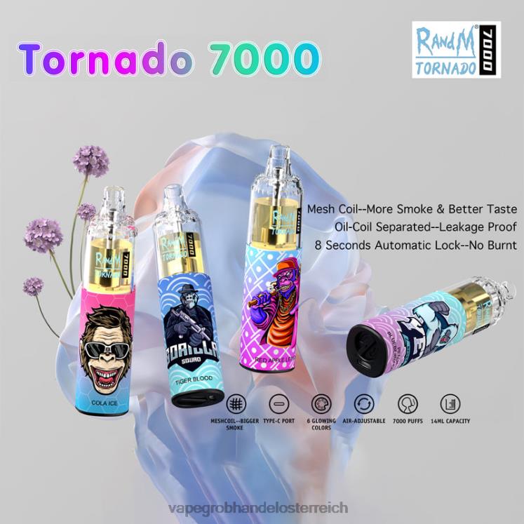 Vape Großhandel Österreich Einweg 4FVXR1 RandM Tornado 7000 5 %